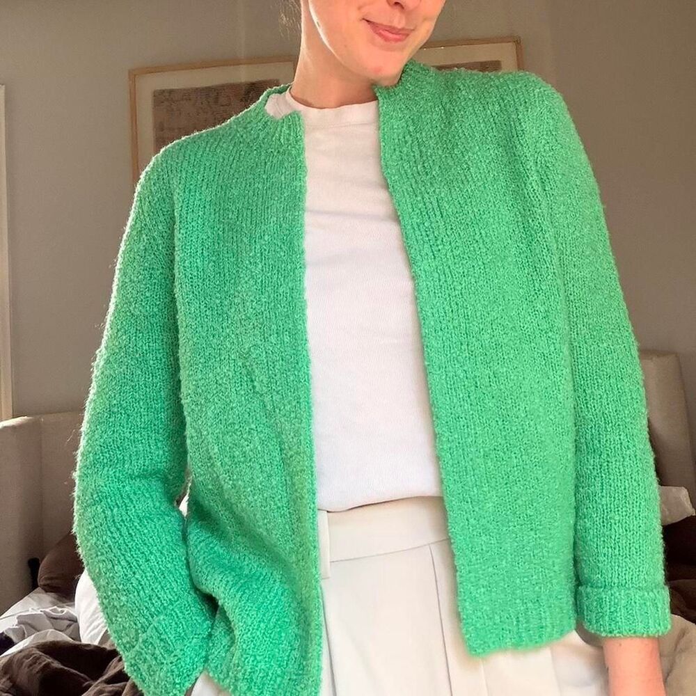 Tanner Women's Green Cardigan, wool-mix, size medium!